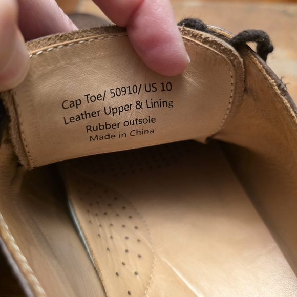 Warfield & Grand Men's Classic Brown Leather Oxford Shoes Size 10 - Picture 12 of 12